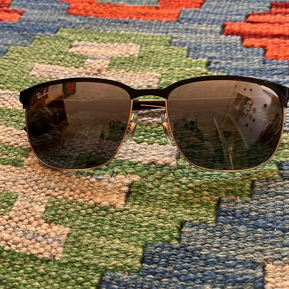 Ray Ban RB3569 Polished Black on Gold Sunglasses